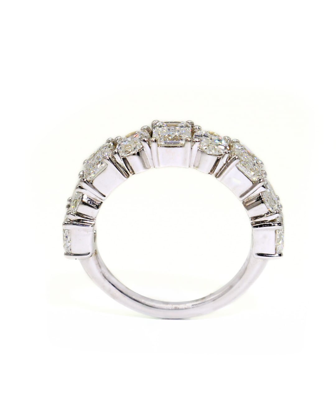Capri Lab Diamond Band Lab diamond 9 stone oval emerald band 14kw