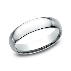 Capri Mens Band White Gold Comfort Fit Plain Band 14k