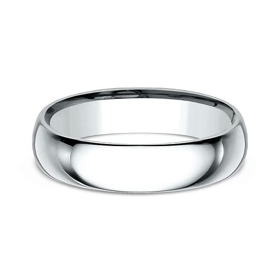 Capri Mens Band White Gold Comfort Fit Plain Band 14k