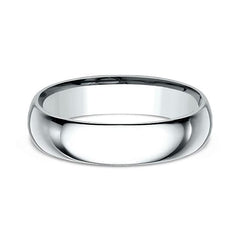 Capri Mens Band White Gold Comfort Fit Plain Band 14k