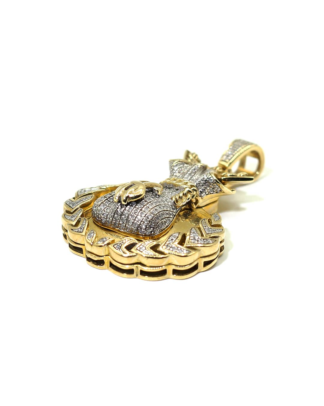 Capri Pendant 0.42ctw diamond money bag gold pendant 10K