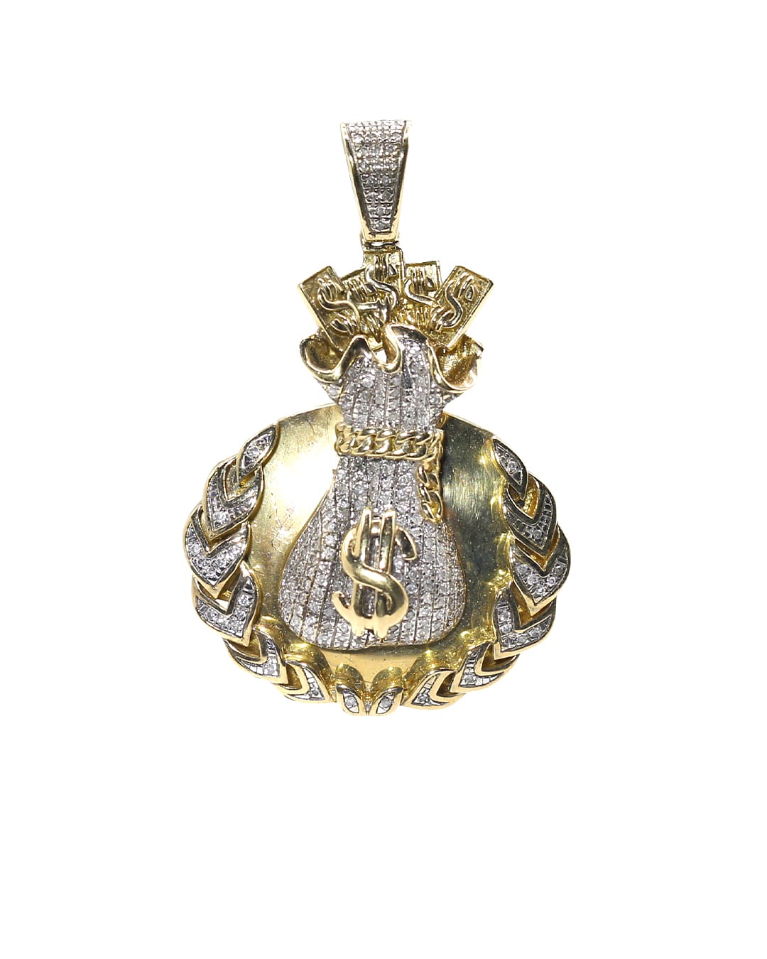 Capri Pendant 0.42ctw diamond money bag gold pendant 10K