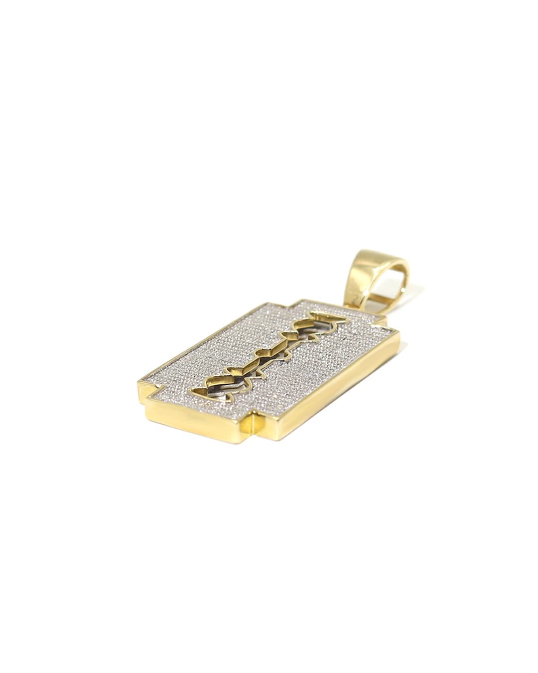 Capri Pendant 0.88ctw diamond razor blade yellow gold pendant 10K