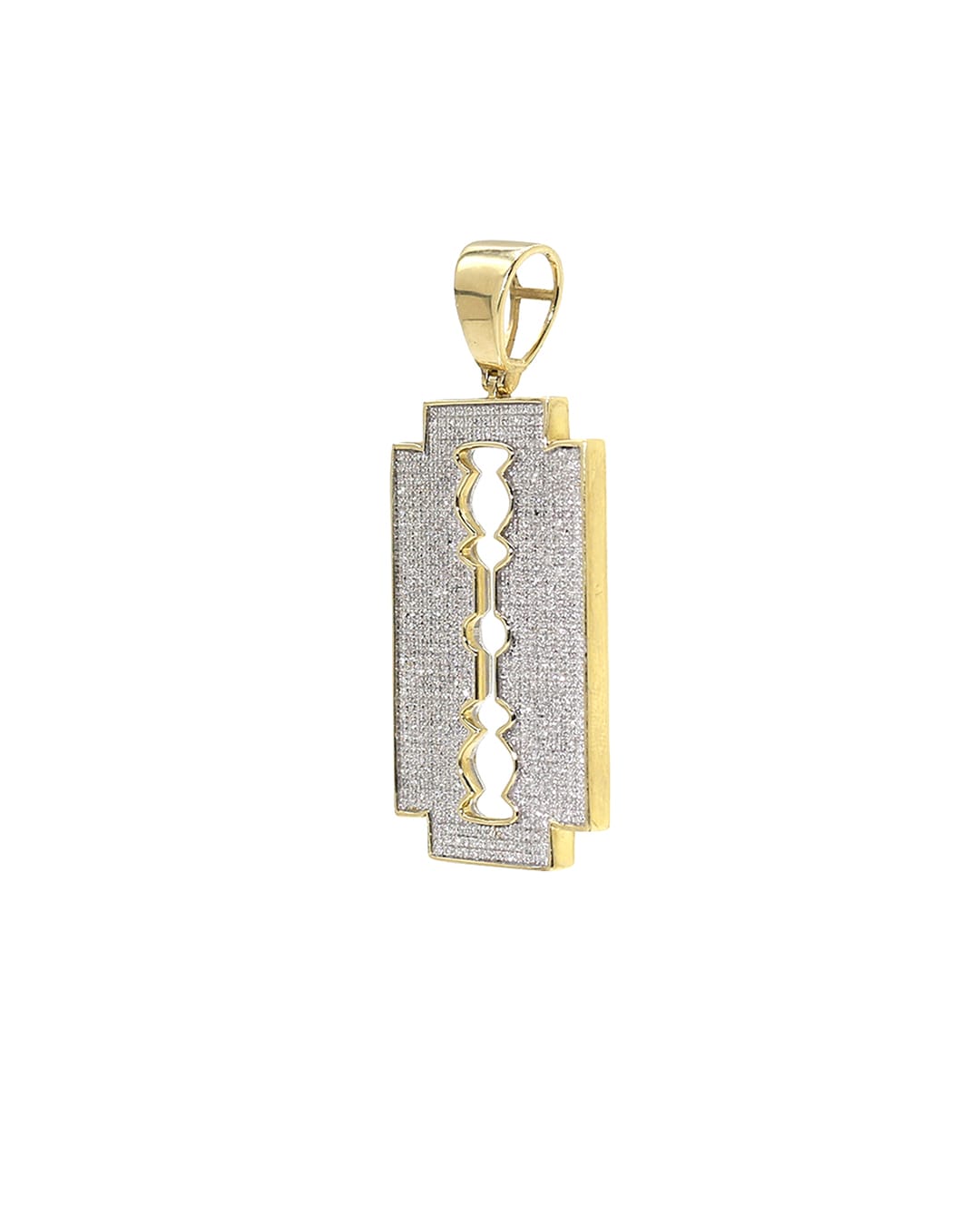 Capri Pendant 0.88ctw diamond razor blade yellow gold pendant 10K