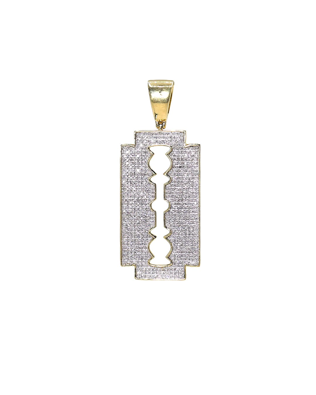 Capri Pendant 0.88ctw diamond razor blade yellow gold pendant 10K