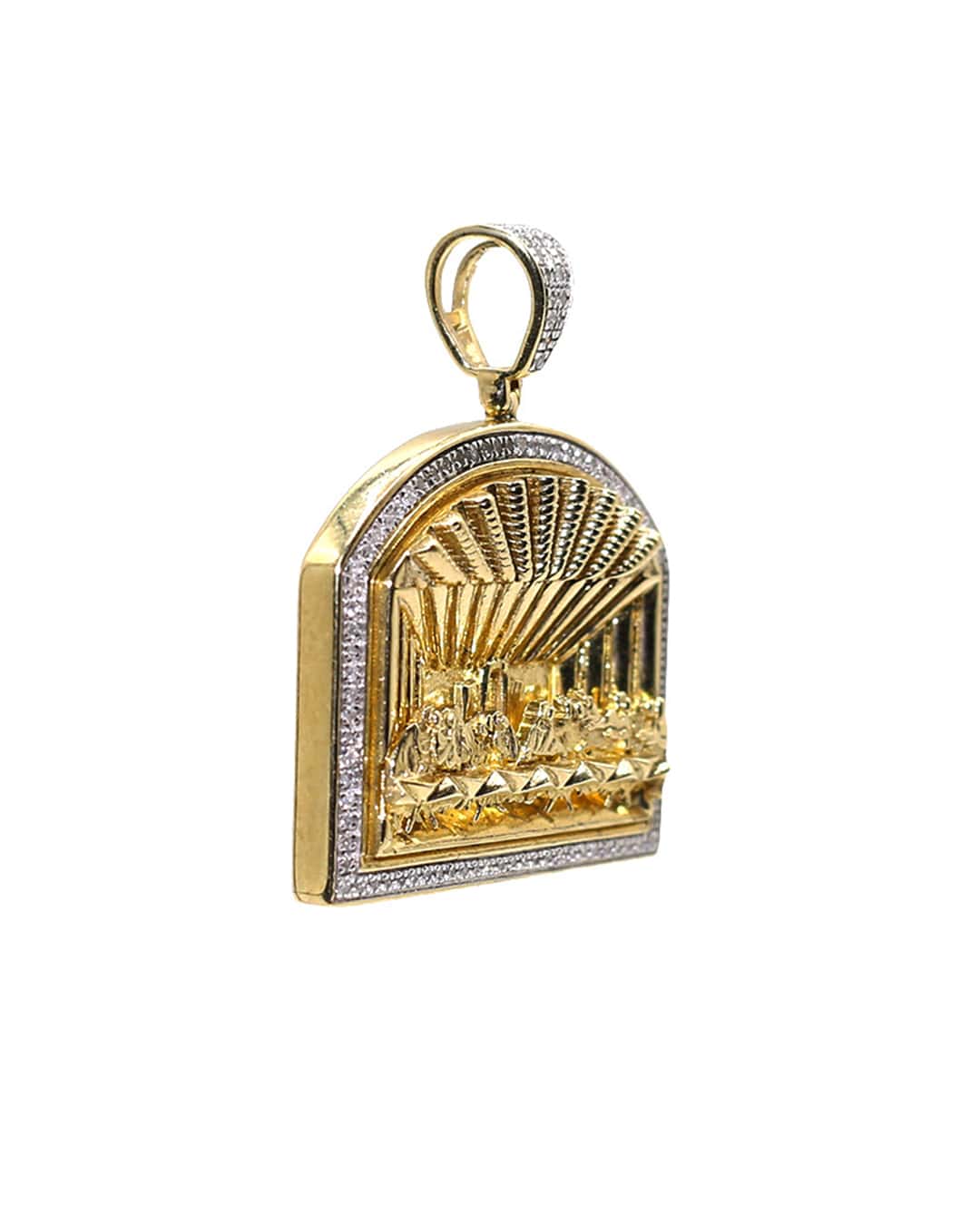 Capri Pendant 1/4ctw diamond last supper gold pendant 10K