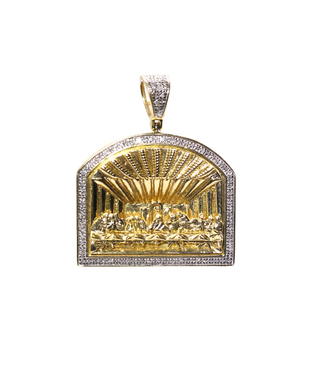 Capri Pendant 1/4ctw diamond last supper gold pendant 10K
