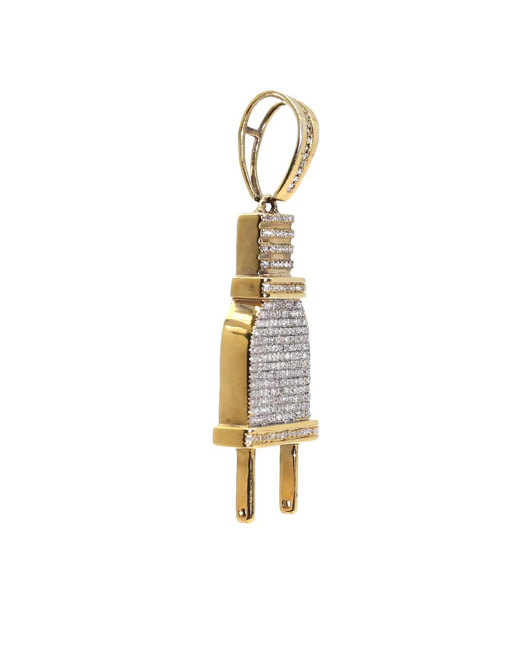 Capri Pendant 1ctw diamond plug gold pendant 10K