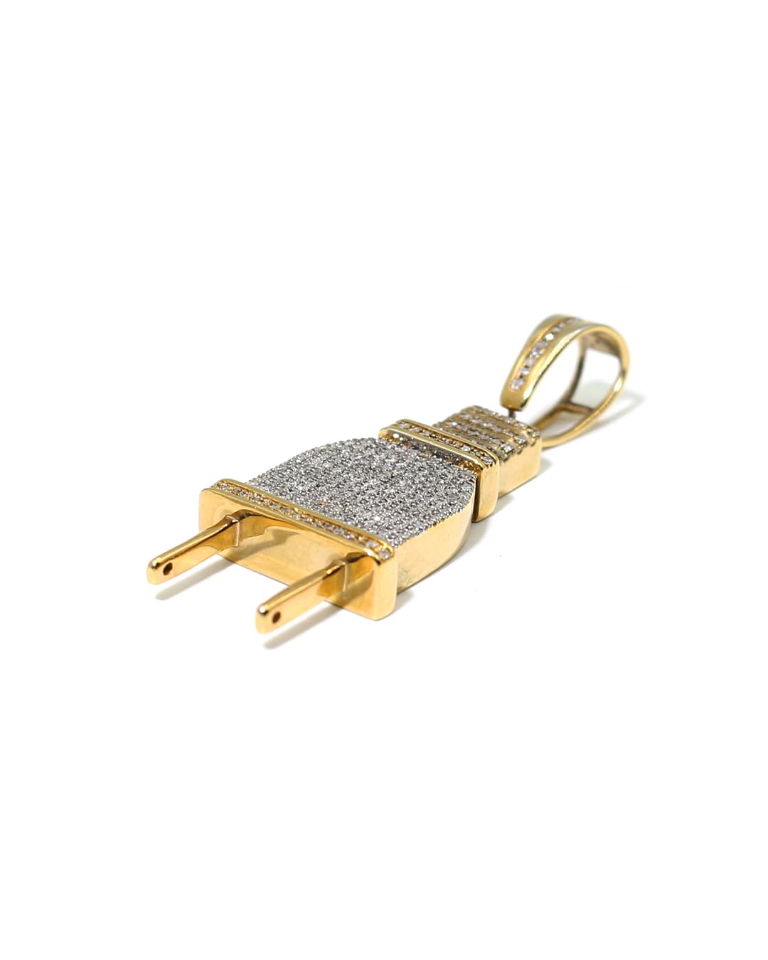 Capri Pendant 1ctw diamond plug gold pendant 10K