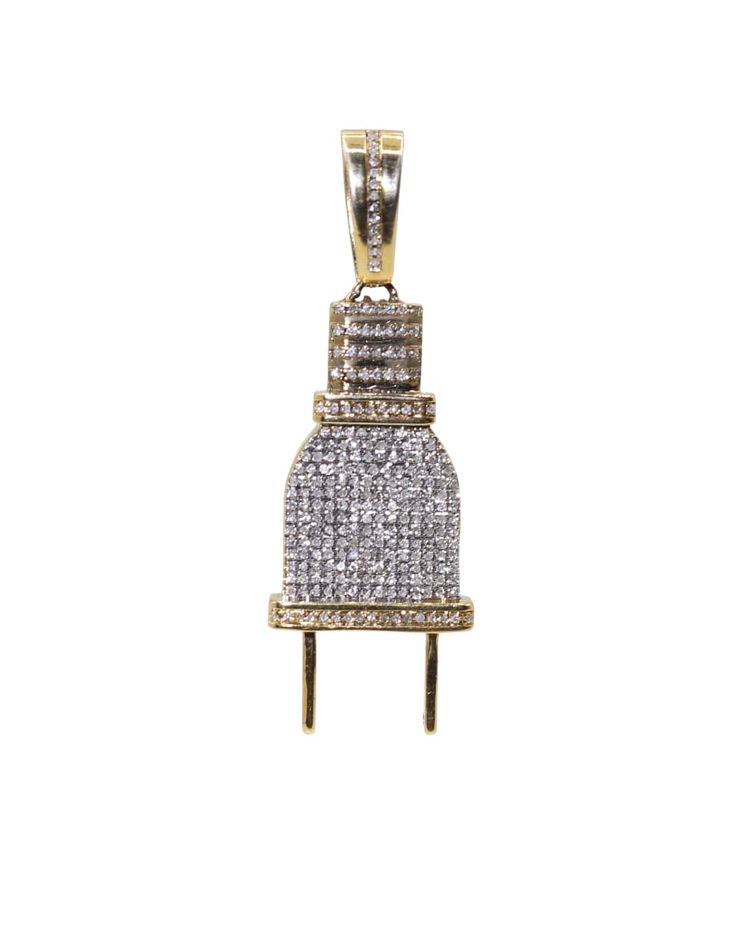 Capri Pendant 1ctw diamond plug gold pendant 10K