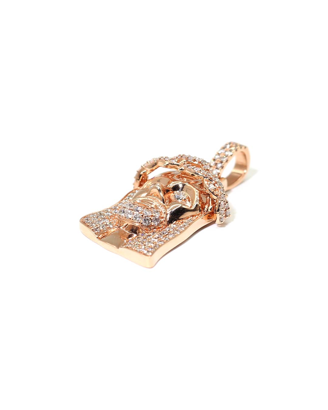 Capri Pendant 2.05ctw diamond jesus face rose gold pendant 10K