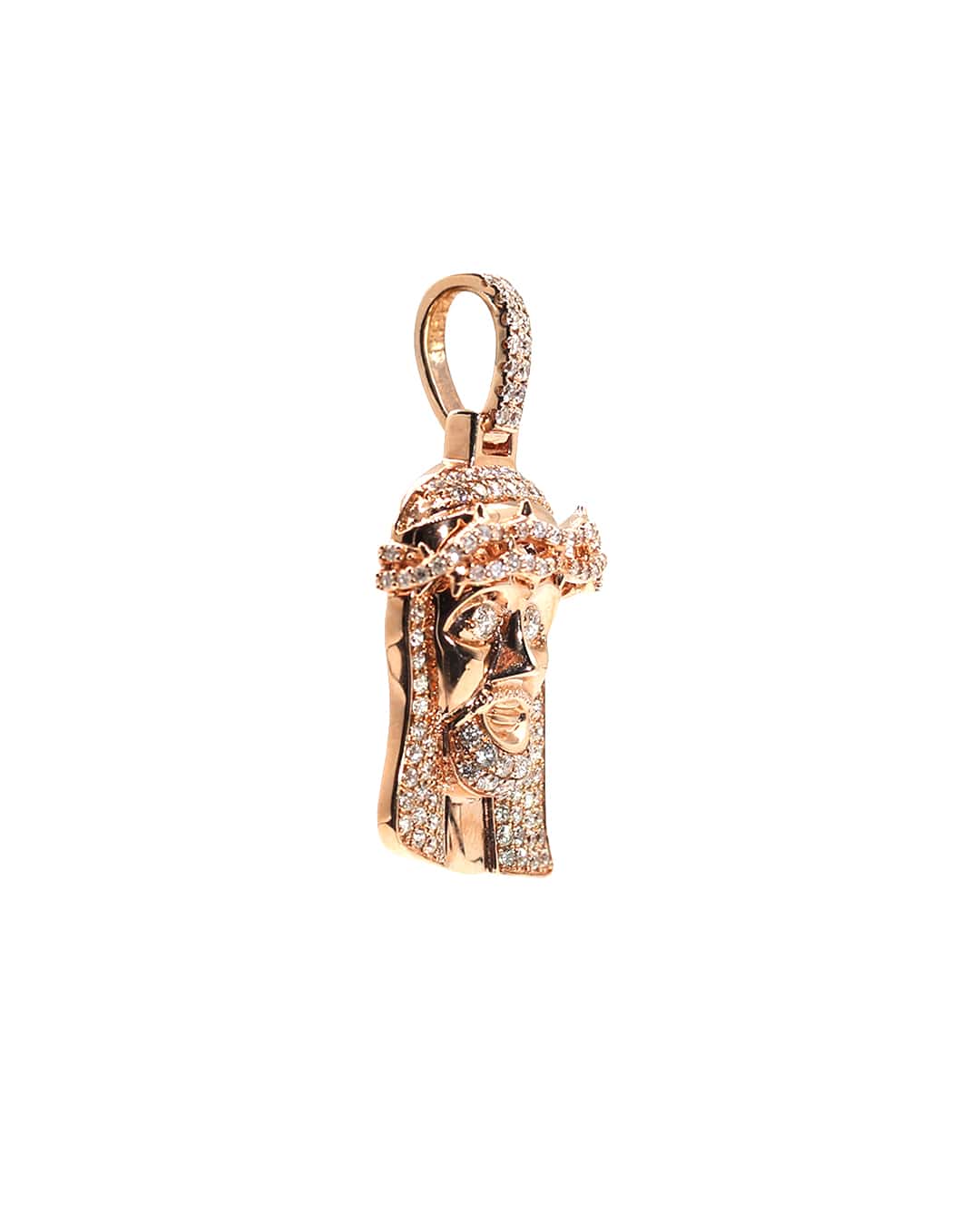 Capri Pendant 2.05ctw diamond jesus face rose gold pendant 10K