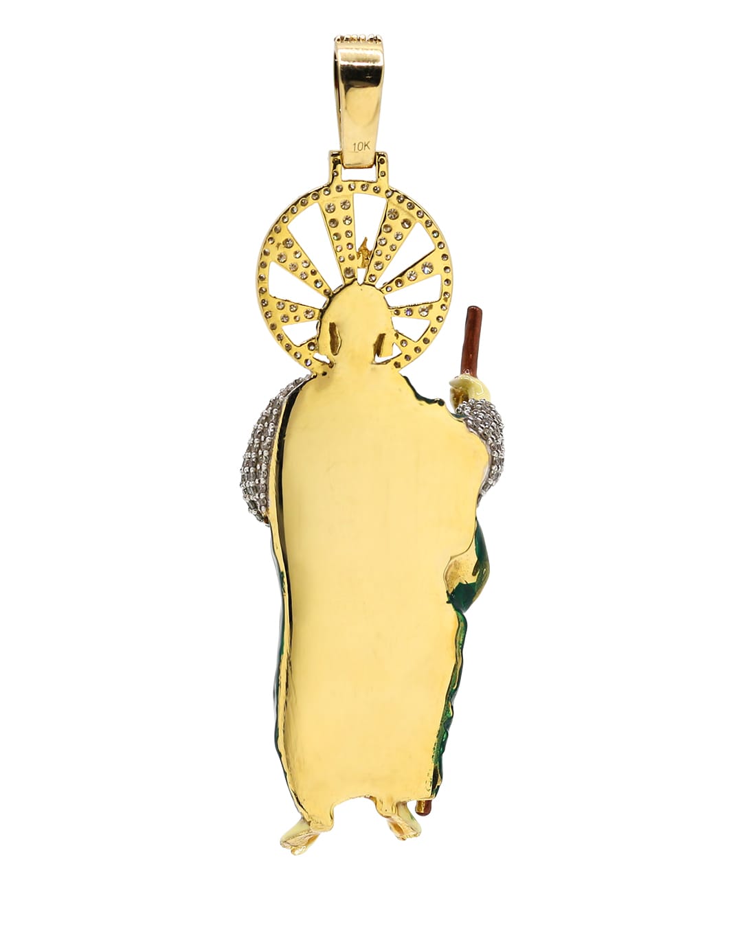 Capri Pendant 2.38ctw diamond detailed Saint Jude yellow gold pendant 10K