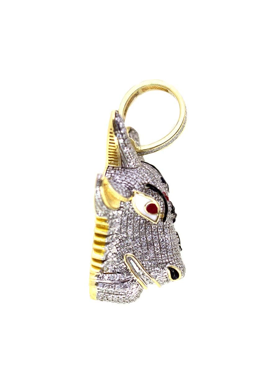 Capri Pendant Angry Goat Diamond Pendant in Yellow Gold 10K