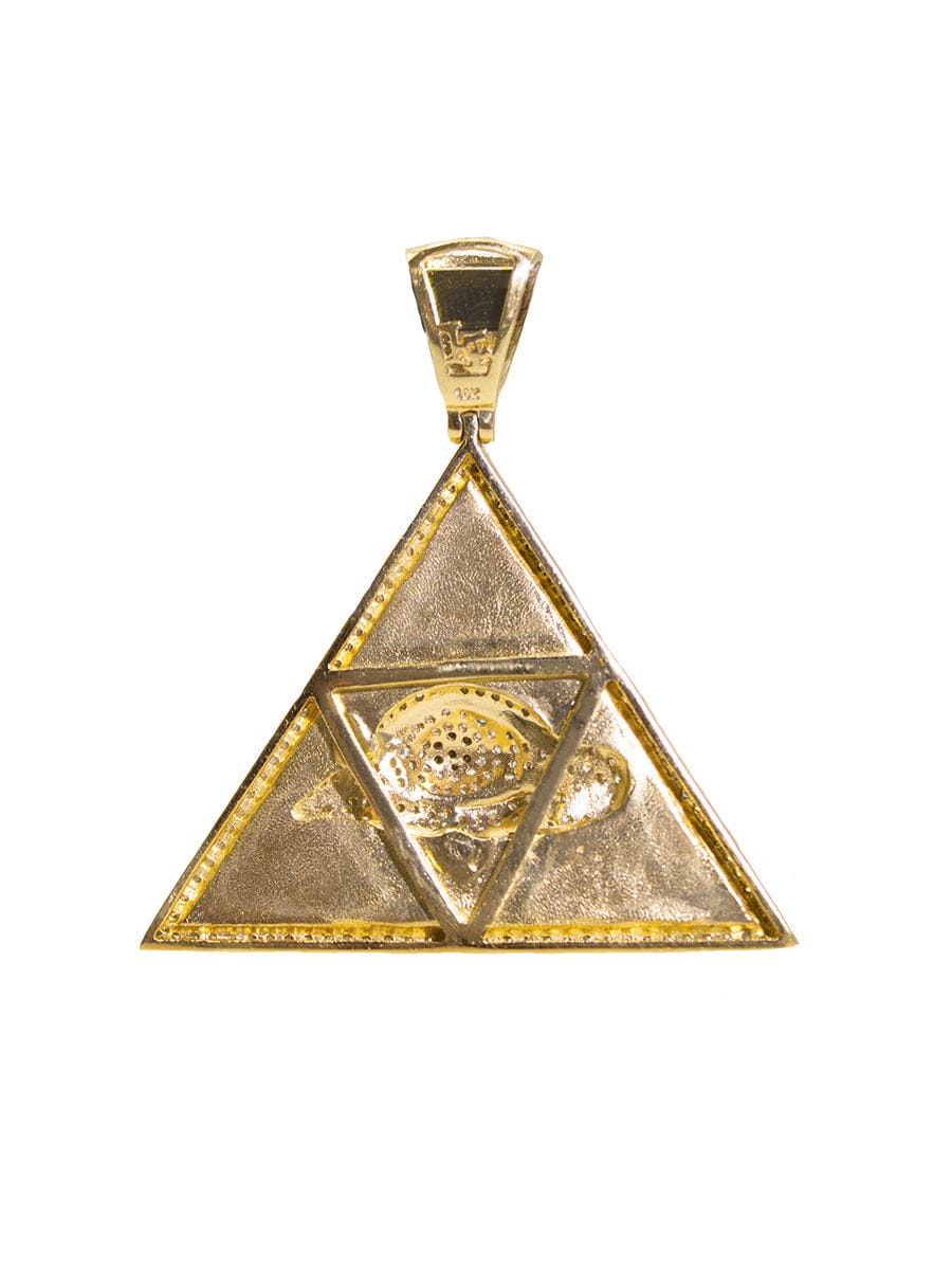 Capri Pendant Evil Eye in pyramid diamond and gold pendant 10K