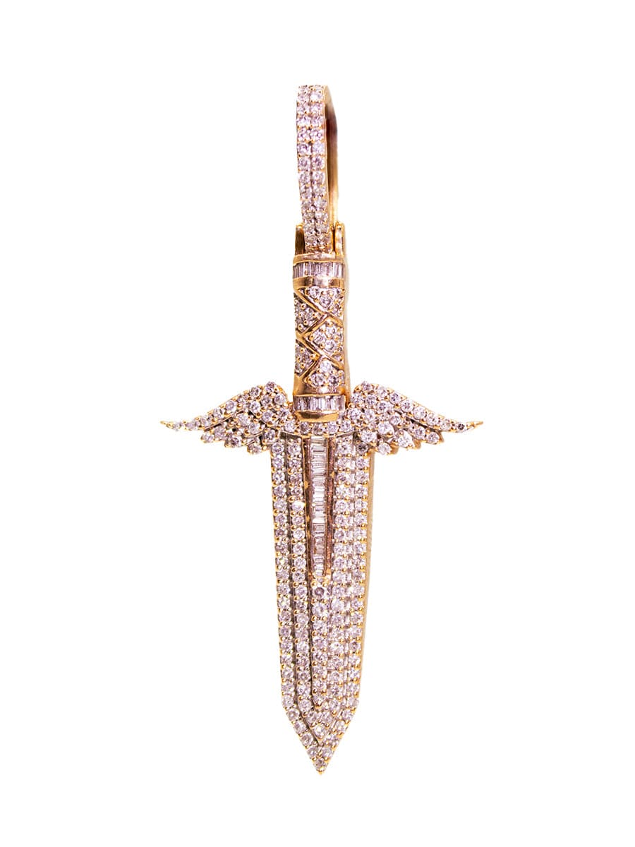 Capri Pendant Sword with wings diamond pendant