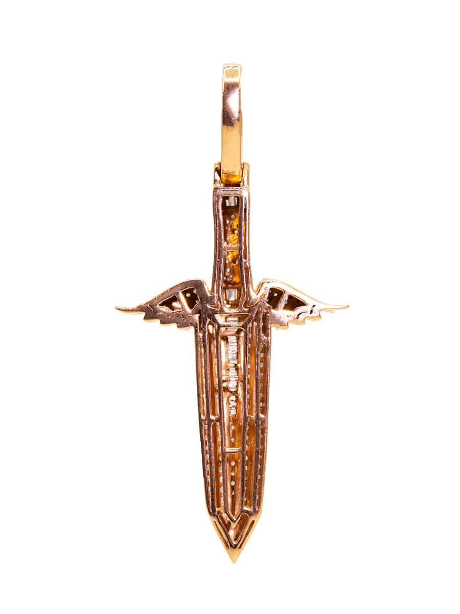 Capri Pendant Sword with wings diamond pendant