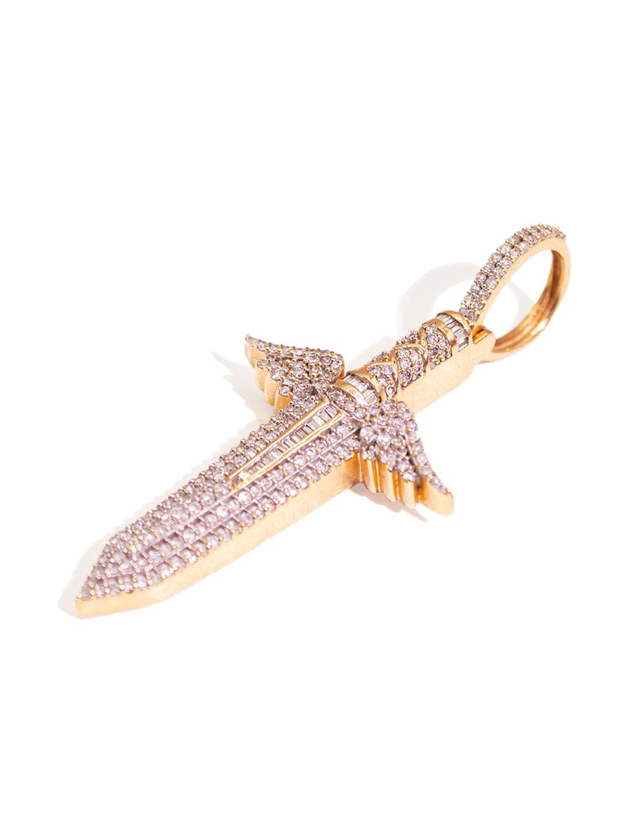Capri Pendant Sword with wings diamond pendant