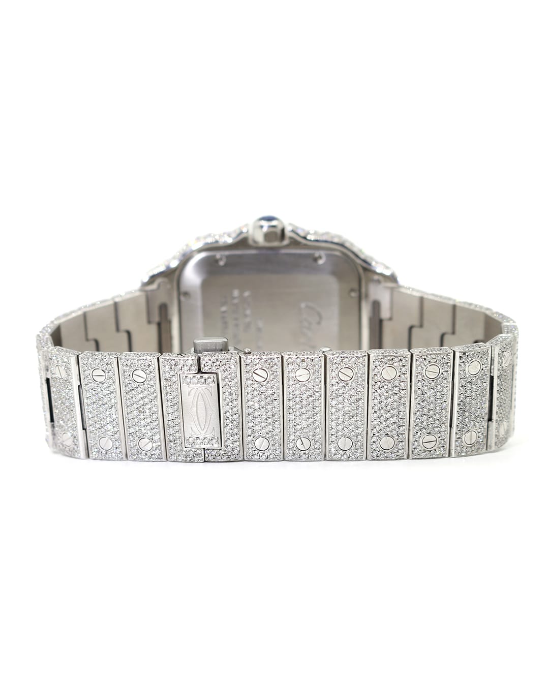 Capri Watches Custom Cartier Santos 40mm with diamonds and arabic markers watch