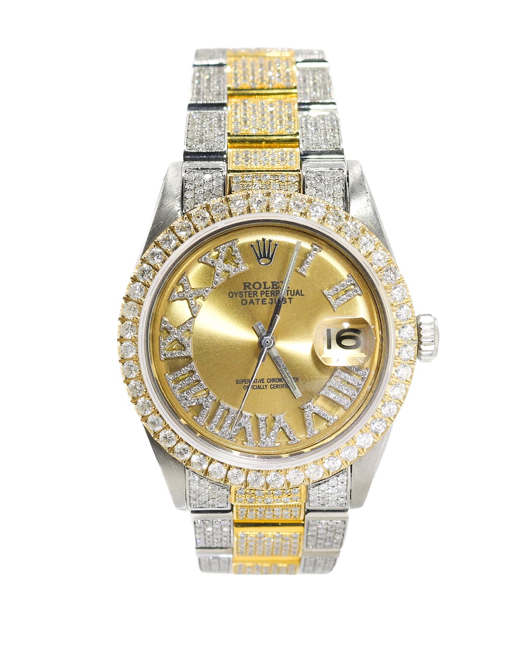Capri Watches Custom Rolex Datejust 36mm Champagne diamond markers watch
