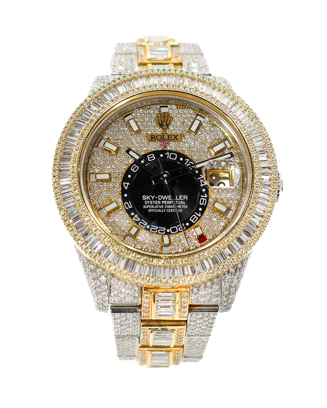 Capri Watches Custom Rolex Sky-Dweller 42mm two-tone with diamonds watch