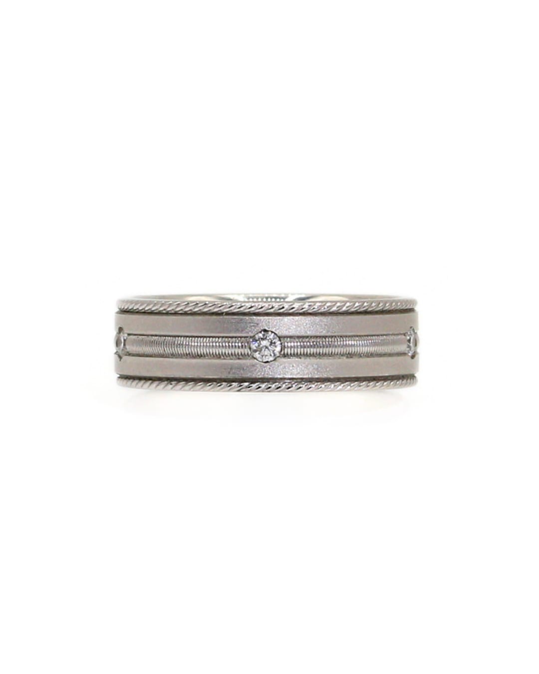 Capri Wedding Band 1/4ctw 5-stone gold fancy band 14kw