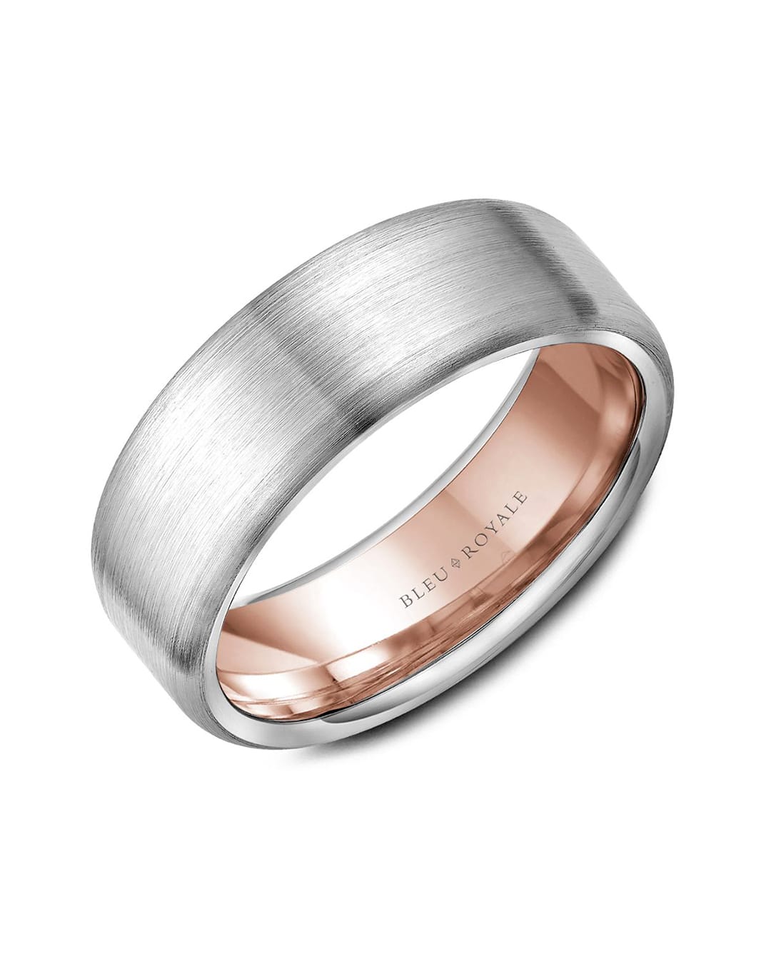 Crown Ring Wedding Band Crownring brushed with rose interior band 14krw