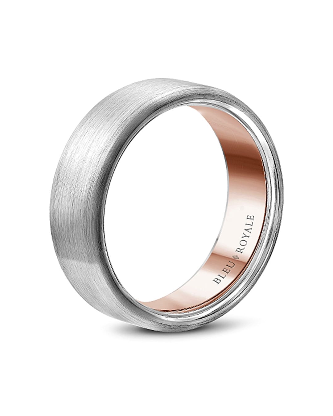 Crown Ring Wedding Band Crownring brushed with rose interior band 14krw