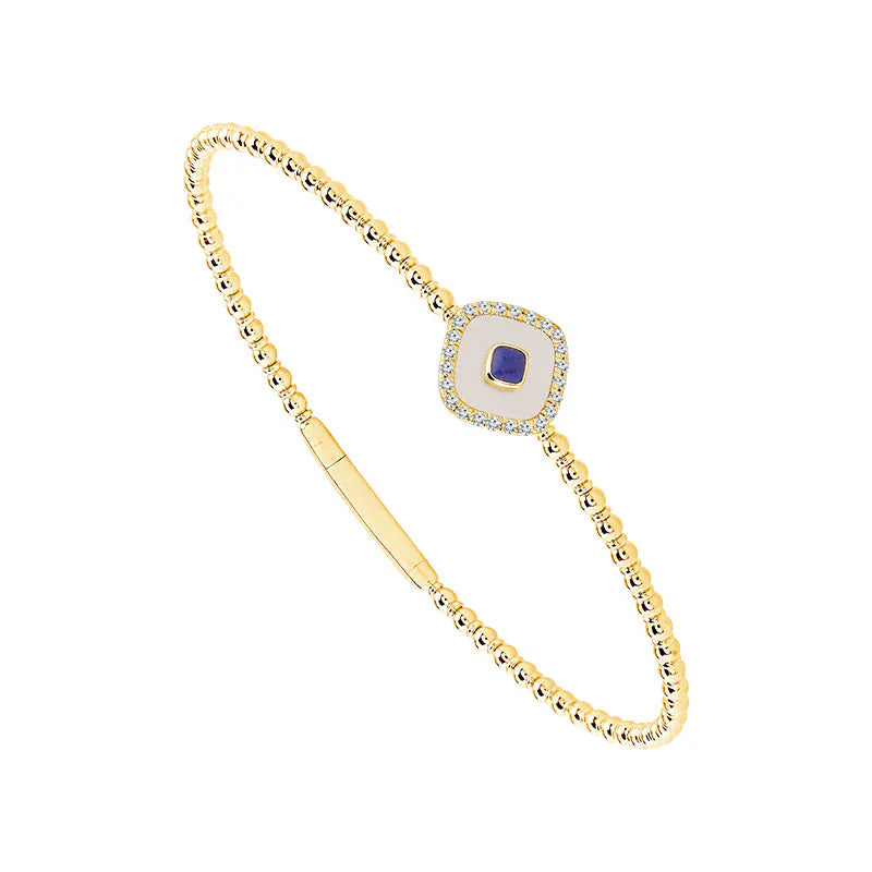 Flexie Bracelet 1/10ctw diamond yellow gold flexible bangle 14k