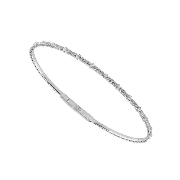 Flexie Bracelet 1/5ctw diamond white gold flexible bangle 14k