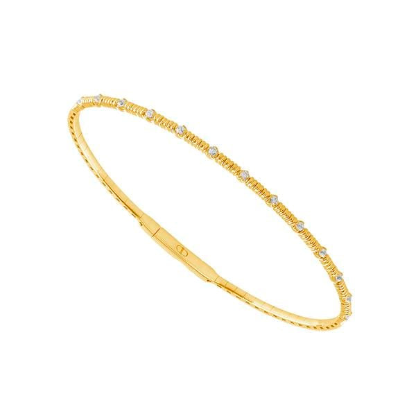 Flexie Bracelet 1/5ctw diamond yellow gold flexible bangle 14k