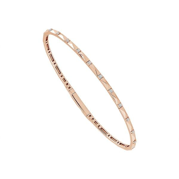Flexie Bracelet 1/6ctw diamond fleible rose gold bangle 14k