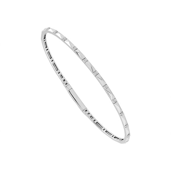 Flexie Bracelet 1/6ctw diamond fleible white gold bangle 14k