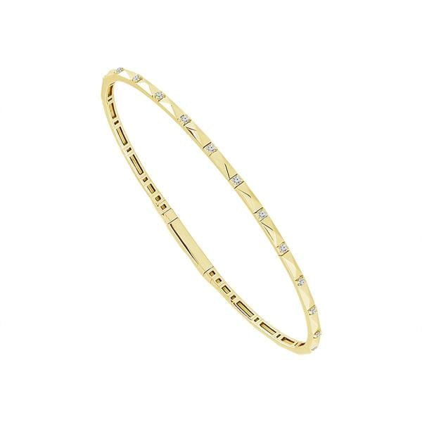 Flexie Bracelet 1/6ctw diamond fleible yellow gold bangle 14k