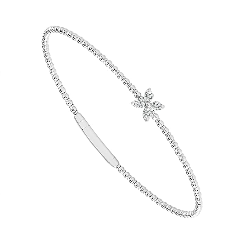 Flexie Bracelet 1/6ctw diamond white gold Flexible diamond bangle 14k