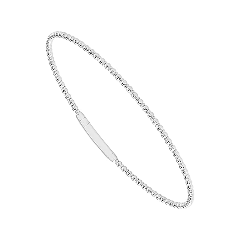 Flexie Bracelet White gold beaded Flexie tracer bangle