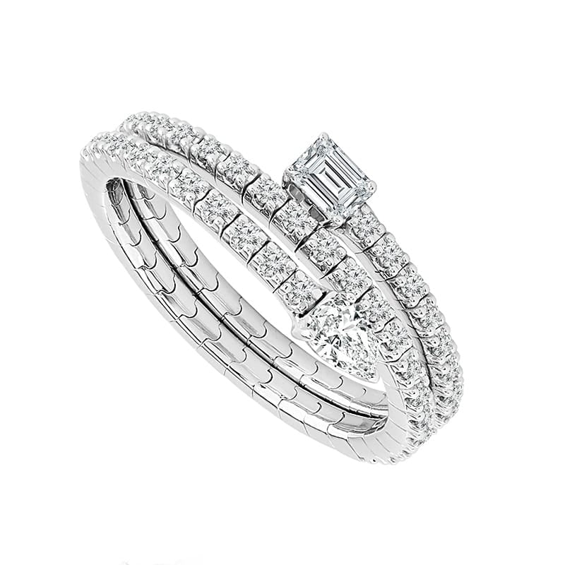 Flexie Diamond Ring 1/2ctw diamonds flexible spiral white gold band 14k