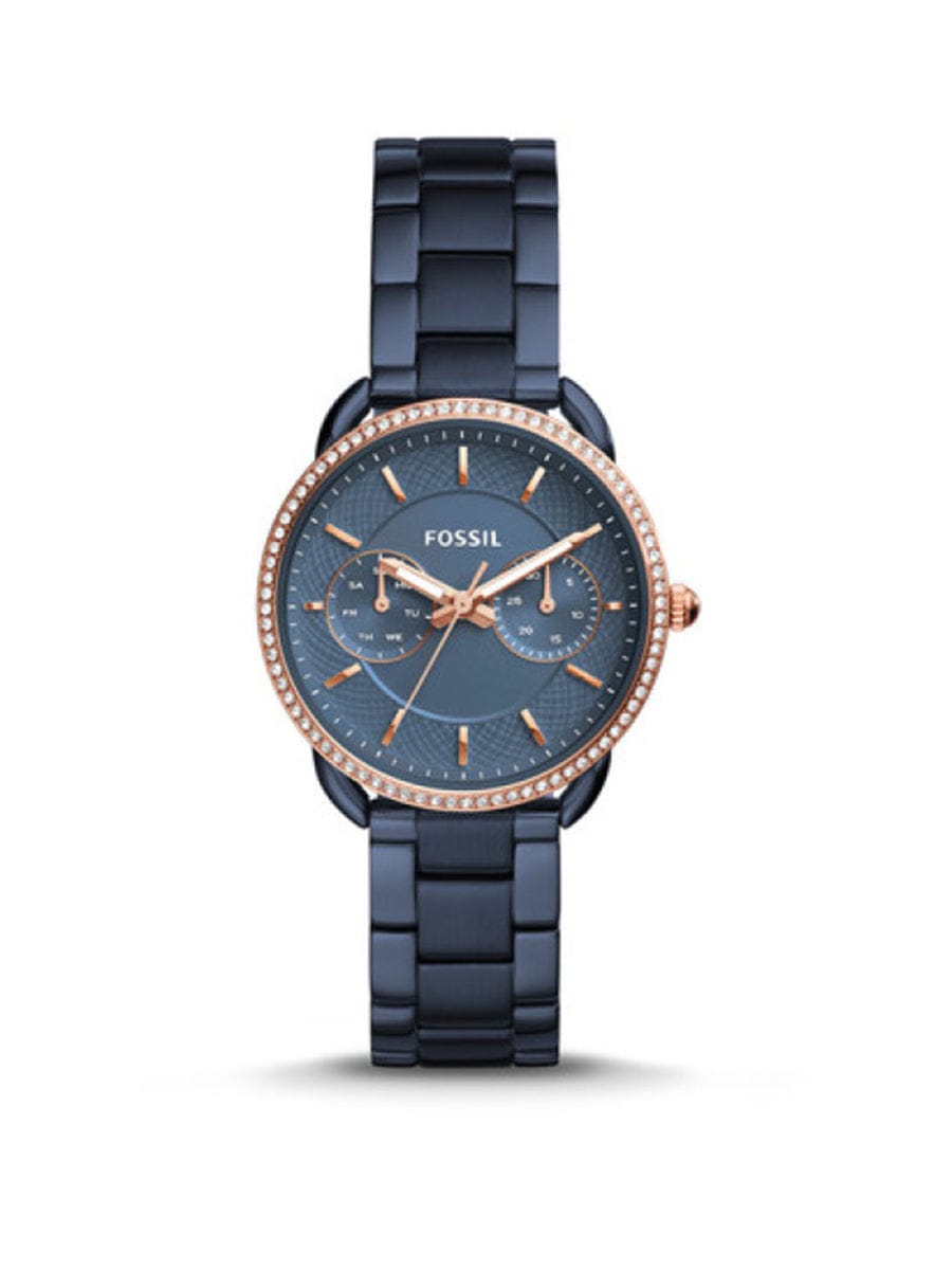 Fossil Watches Fossil Tailor Multi-Function Blue Stainless Steel Watch 35mm ES4259