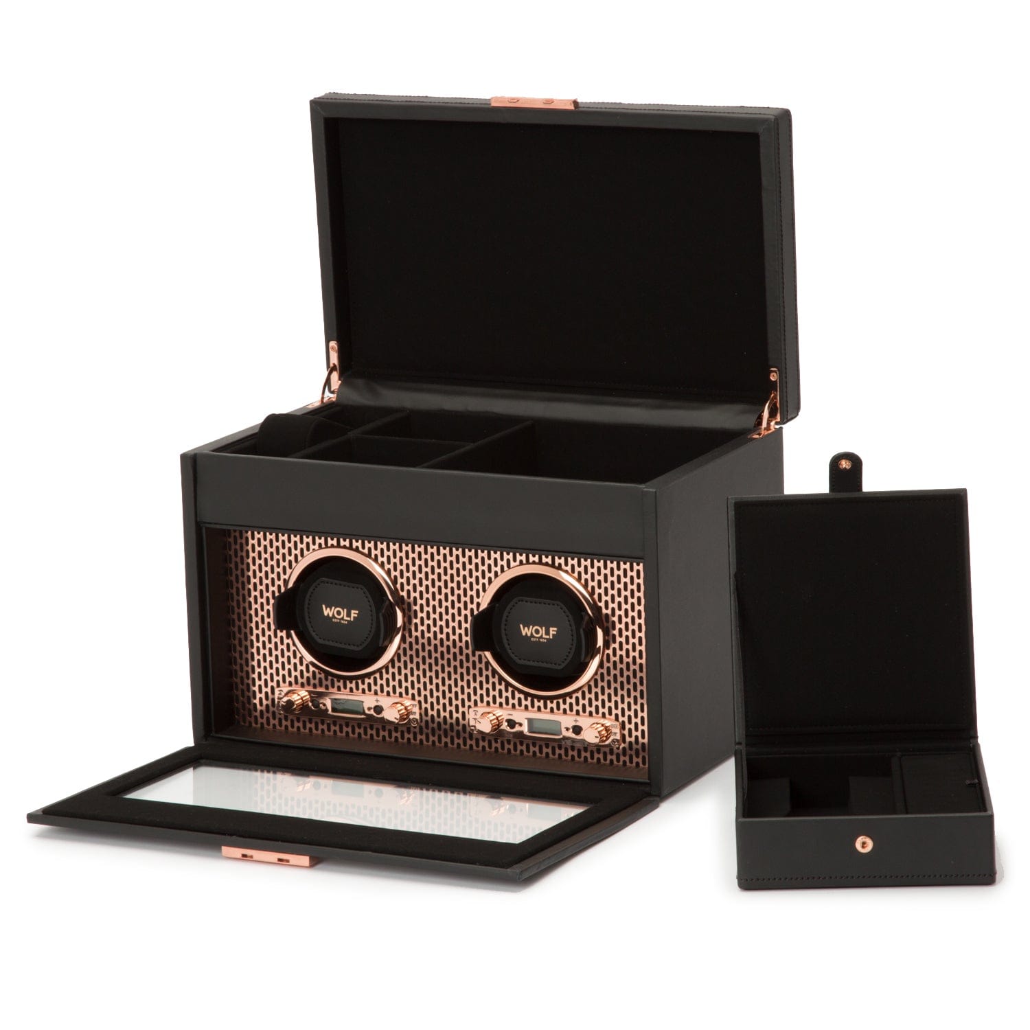 Wolf1834 Watch Winder Axis Double Watch Winder With Storage-Copper