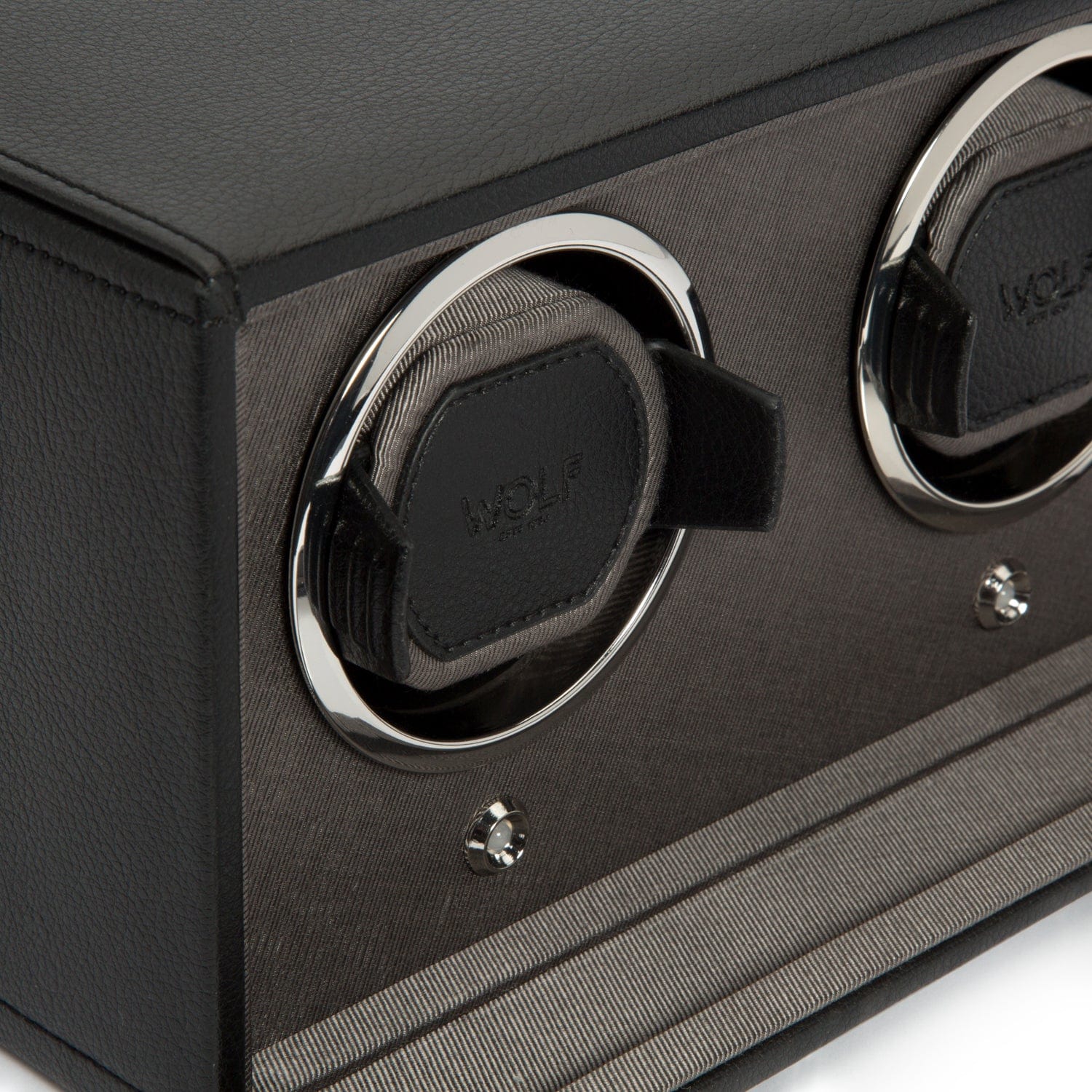 Wolf1834 Watch Winder Cub Double Watch Winder with Cover-Black