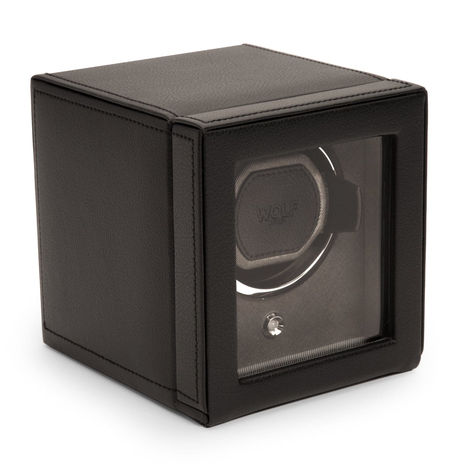 Wolf1834 Watch Winder Cub Single Watch Winder with Cover-Black