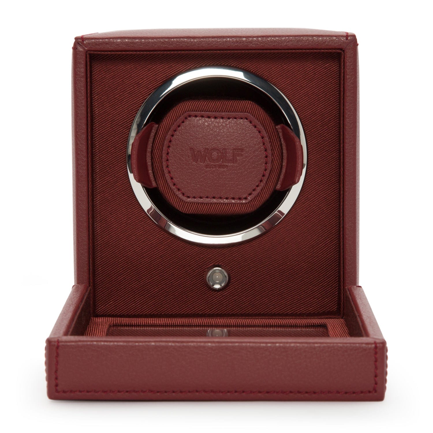 Wolf1834 Watch Winder Cub Single Watch Winder with Cover- Bordeaux