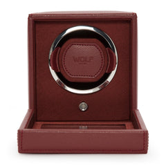 Wolf1834 Watch Winder Cub Single Watch Winder with Cover- Bordeaux