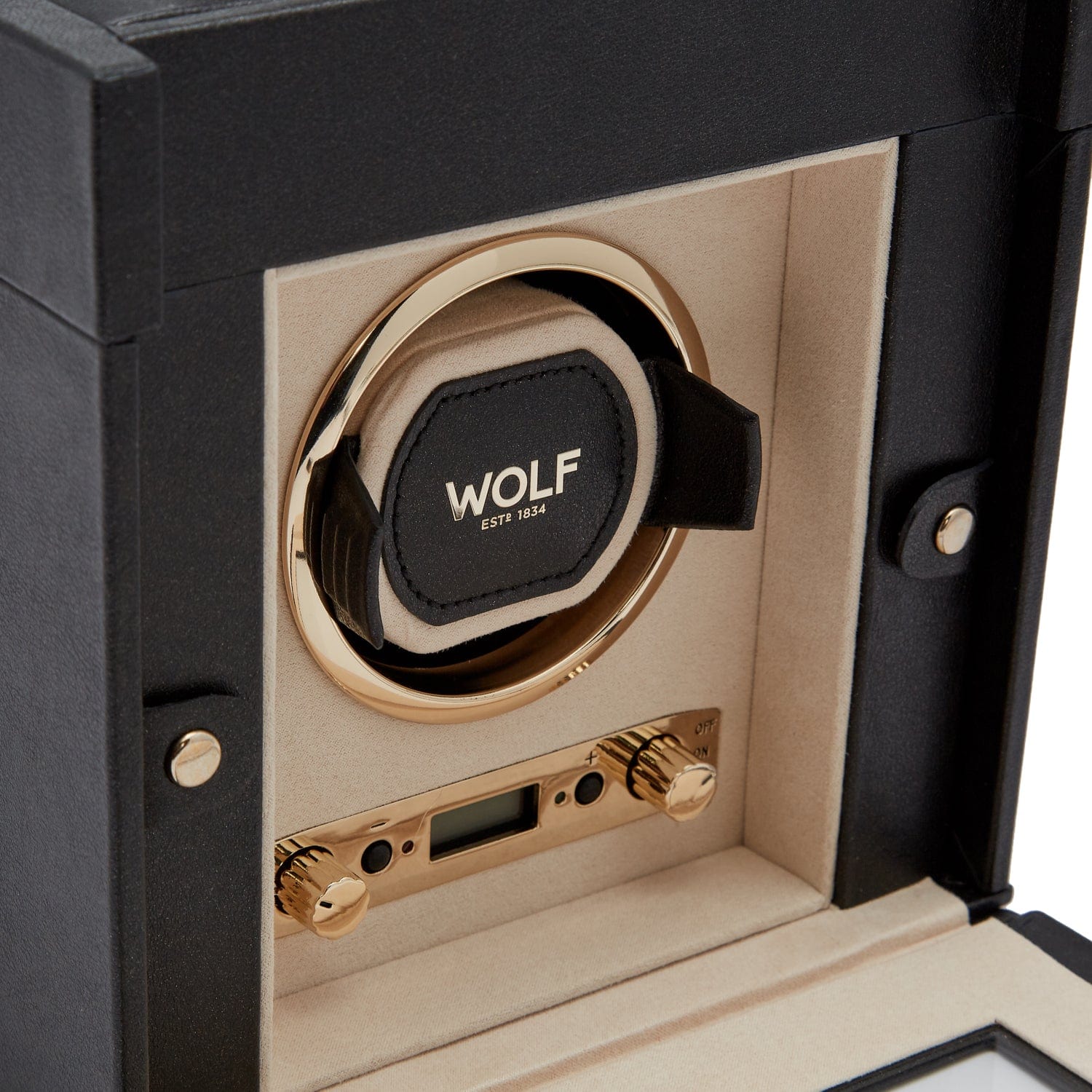 Wolf1834 Watch Winder Palermo Single Watch Winder with Jewelry Storage-Black Anthracite