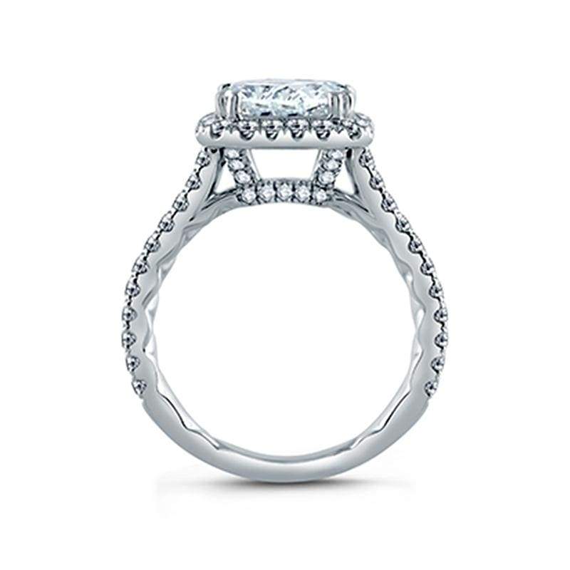 A. Jaffe Engagement Ring A. Jaffe East/West Emerald Cut Pavé Halo Ring ME2149Q
