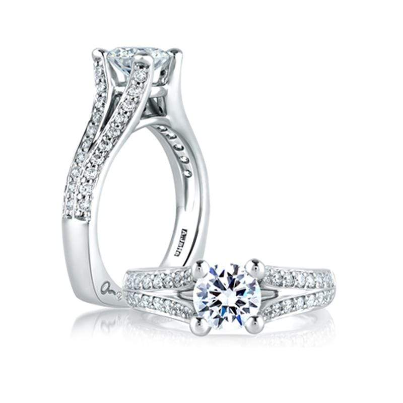 A. Jaffe Engagement Ring A. Jaffe Split Flowering Diamond Shank Engagement Ring MES017