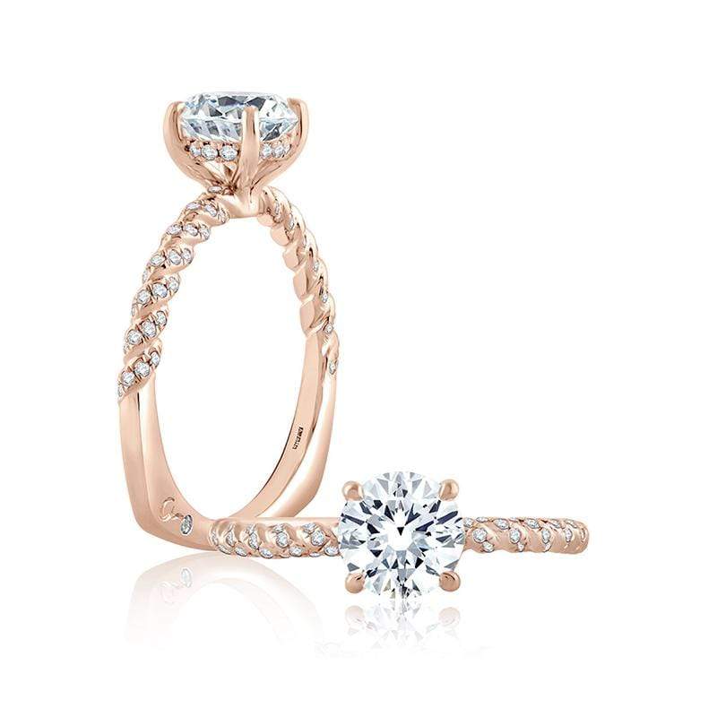 A. Jaffe Engagement Ring A. Jaffe Tightly Twisted Diamond Shank Solitaire Engagement Ring MES869