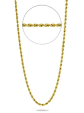 Load image into Gallery viewer, Capri Chain Diamond Cut Rope Chain Semi Solid 24in 3mm 10K Yellow Gold