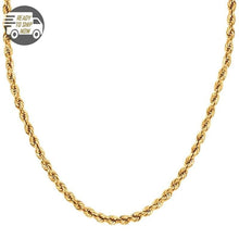 Load image into Gallery viewer, Capri Chain Semi Solid Rope Chain 26 inches 4mm 10K Yellow Gold