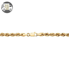 Capri Chain Semi Solid Rope Chain 26 inches 4mm 10K Yellow Gold